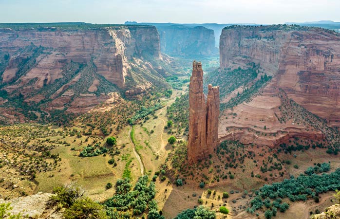 Spider Rock stands solitary amid the massive Canyon de Chelly