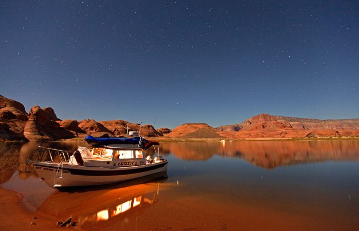 After exploring Glen Canyon, there's nothing comparable to the sun setting over Lake Powell