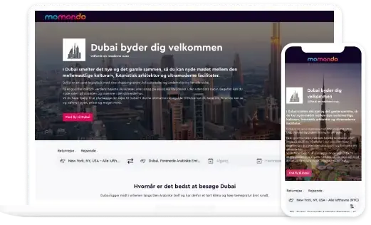 Custom landing pages